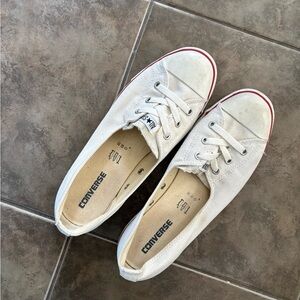 Converse Cream Canvas Sneakers